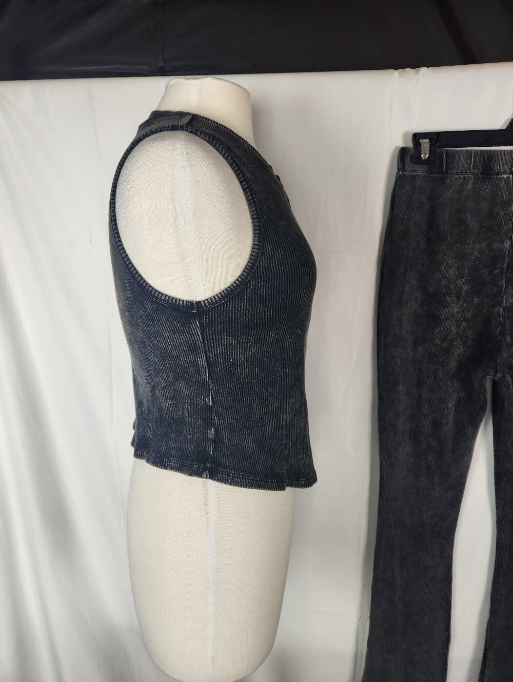 Fashion Nova New Times Ribbed Legging Set 2X Black Acid Wash NWT Y2K Athleisure - Picture 5 of 15